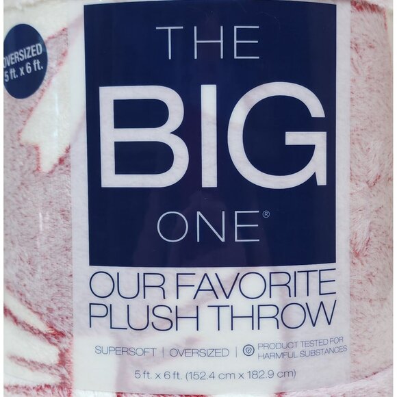 The Big One Plush Throw Blanket Faux Fur Oversized Supersoft Bow Pattern 5'x6' - Picture 3 of 10
